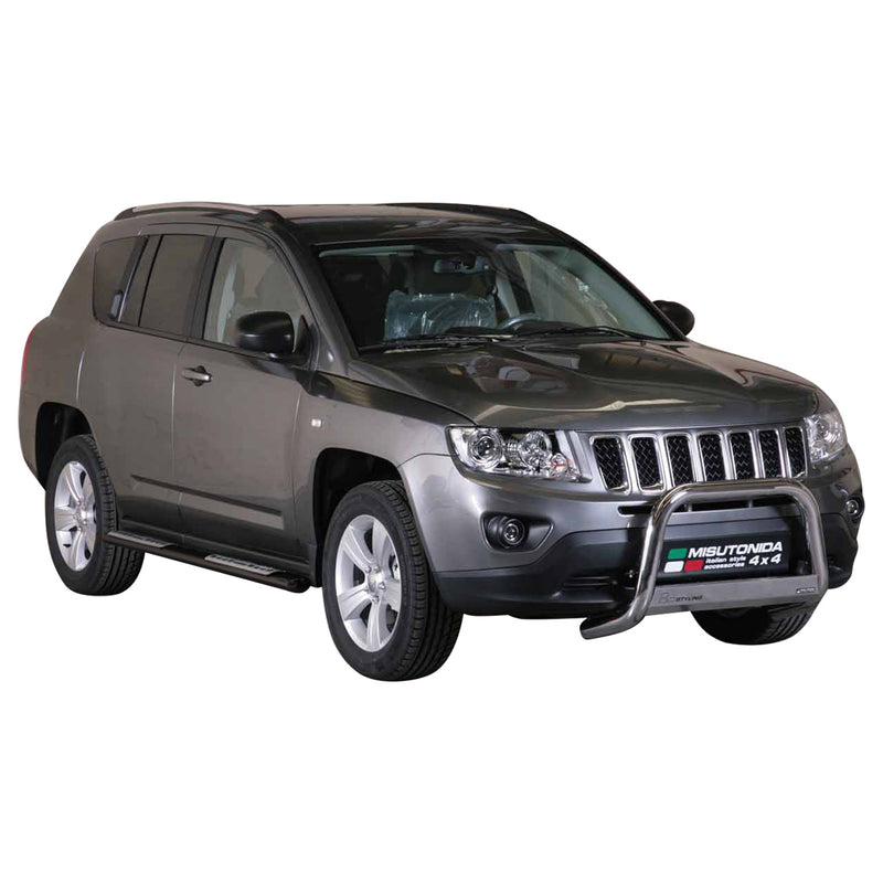 Edelstahl Seitenschweller Schwellerrohre für Jeep Compass 2011-2016 Schwarz