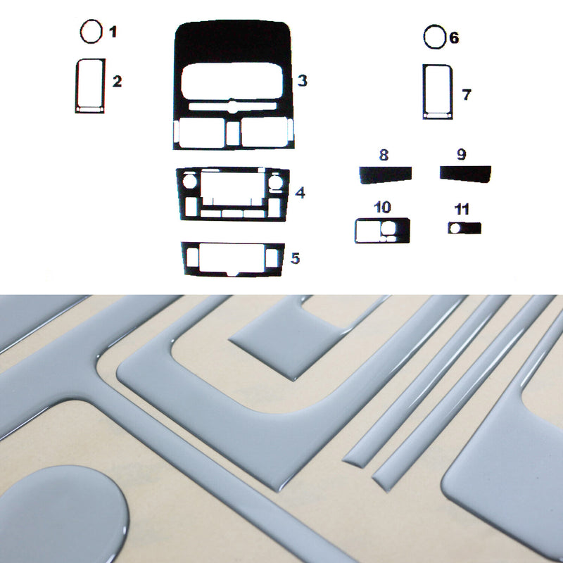 Innenraum Dekor Cockpit für Toyota Avensis 2003-2008 Aluminium Optik 11tlg