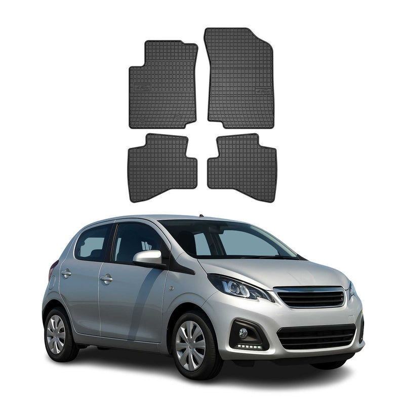 OMAC Gummi Fußmatten für Peugeot 108 2014-2021 Automatten Gummi TPE Schwarz 4tlg