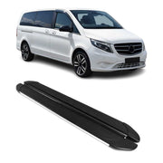 Trittbretter Schweller für Mercedes Vito W447 2014-2026 Langer L3 Alu Schwarz
