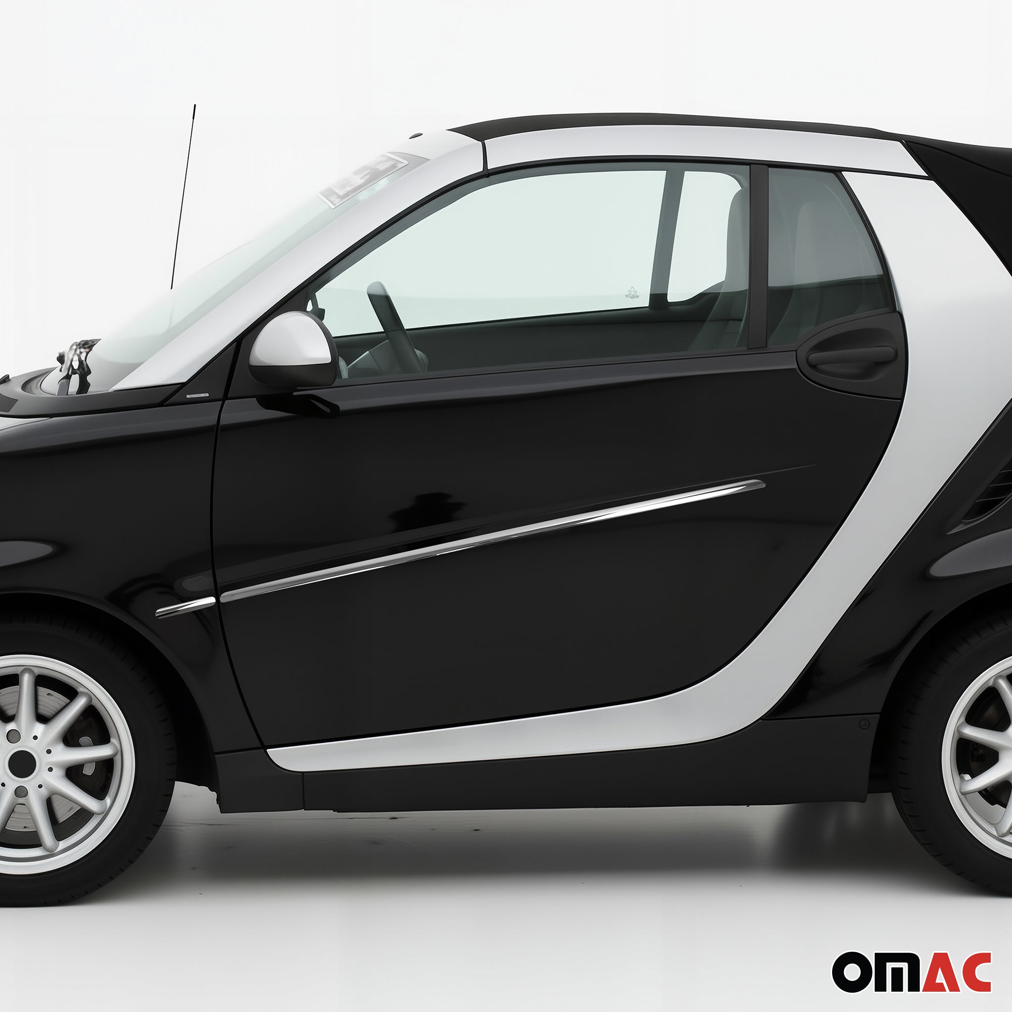 Seitentürleiste Türschutzleiste für Smart 450 1998-2007 Fortwo Chrom Stahl 4x