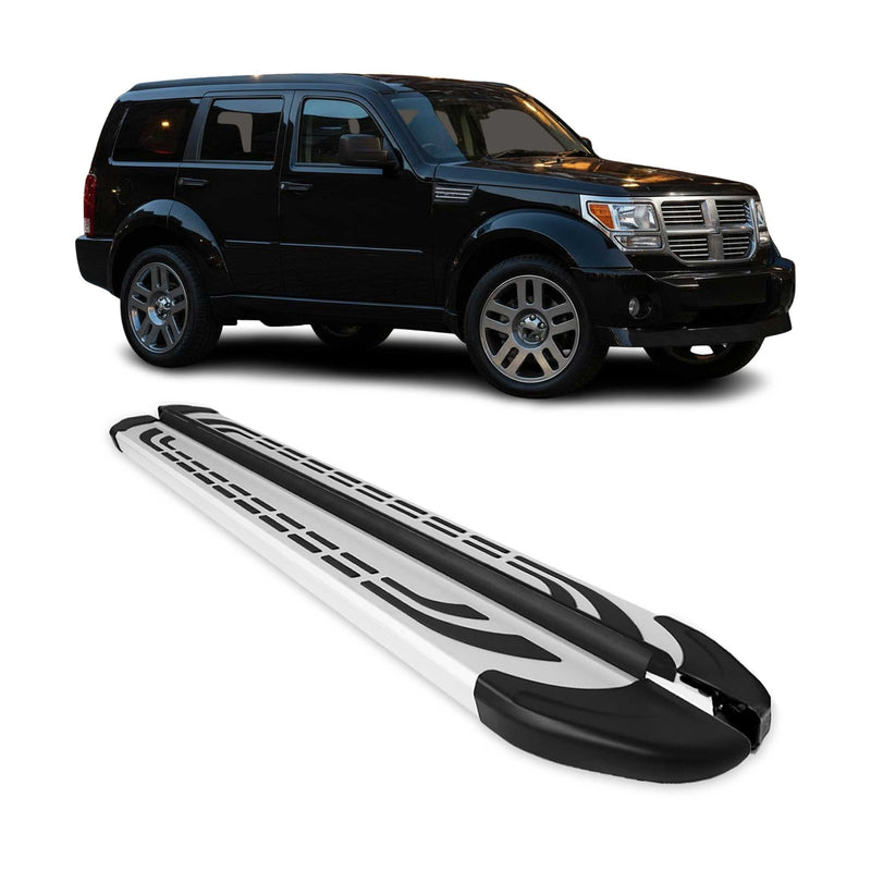 Trittbretter Seitenschweller Seitenbretter für Dodge Nitro 2007-2012 Alu Grau