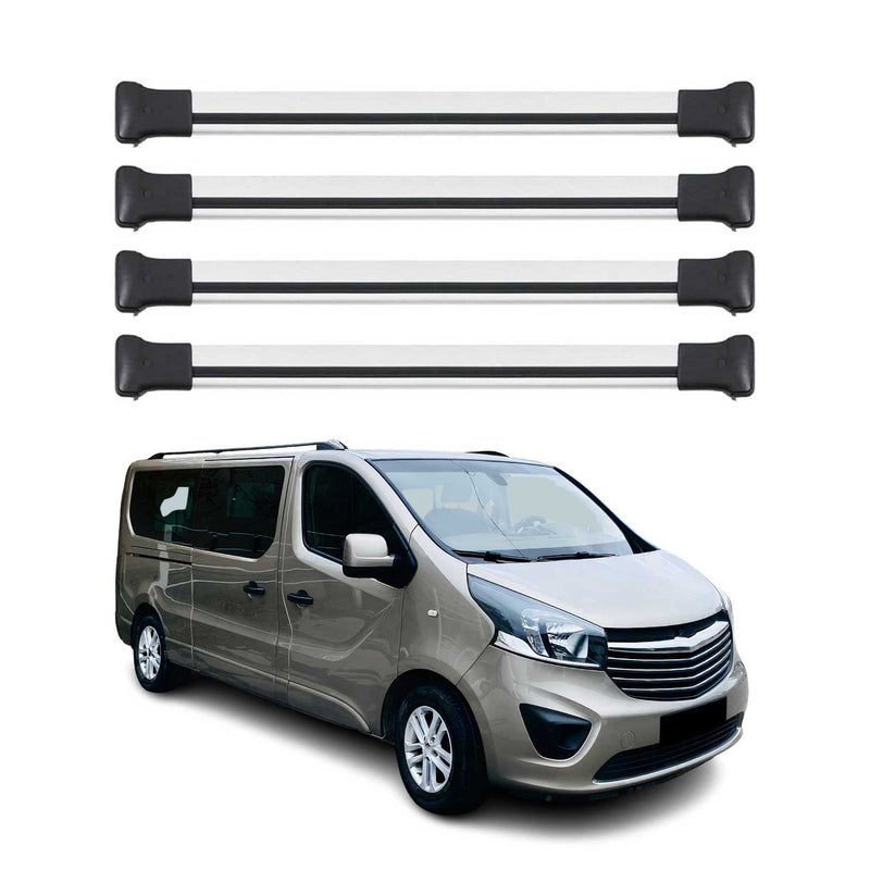 Dachträger Grundtäger für Opel Vivaro B C 2014-2025 75kg Aluminium Silber 4 tlg