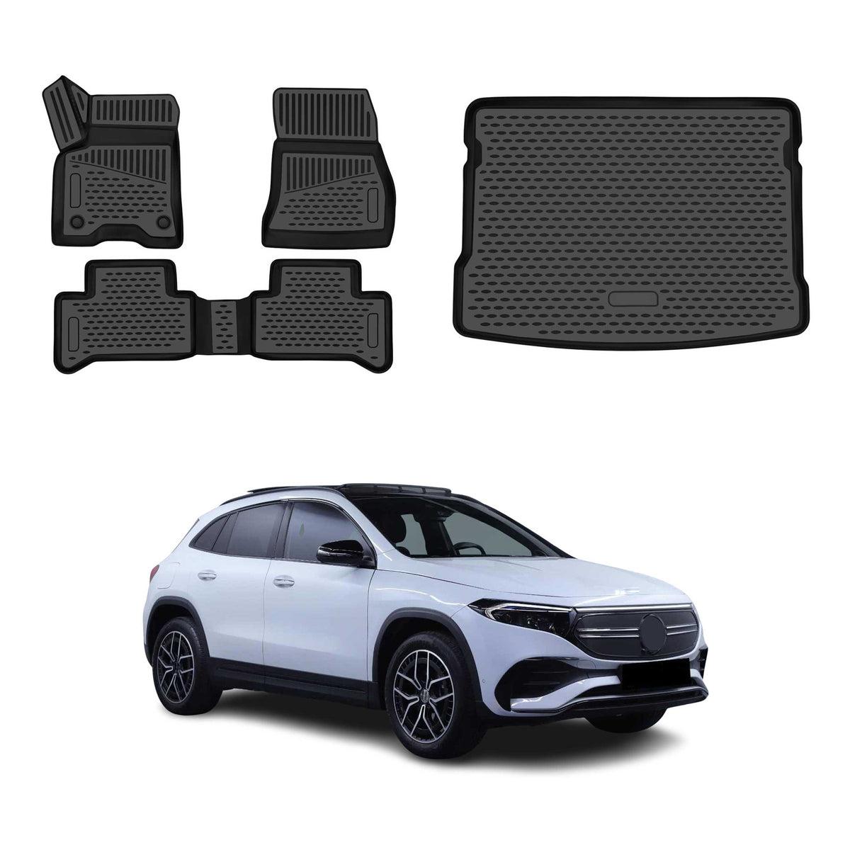 OMAC Fußmatten & Kofferraumwanne Set für Mercedes EQA H243 2022-2026