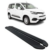 Seitenschweller Trittbretter für Toyota Proace City L1 2019-26 Kombi Alu Schwarz