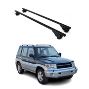 Dachträger Grundtäger für Mitsubishi Pajero 1991-2006 75kg Metall Schwarz 2 tlg