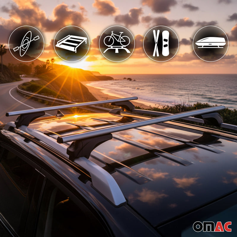 Menabo Dachträger für Volvo V40 Cross Country 2013-2019 Aluminium Silber 2 tlg