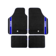 SPARCO Fußmatten Automatten Universal Schwarz Blau Autoteppich Alwettermatten 4x