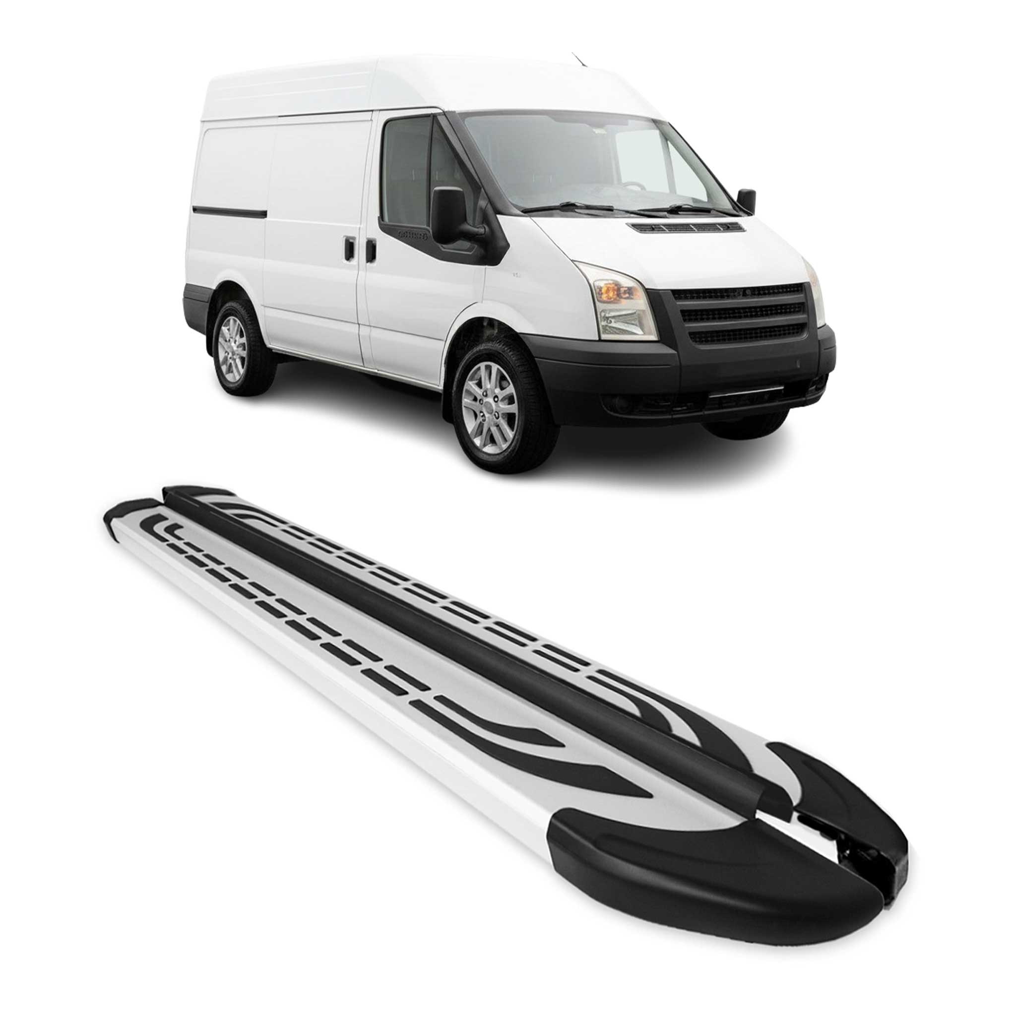 Trittbretter Seitenschweller für Ford Transit 2006-2014 L1 Grau 2 tlg