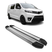 Alu Seitenschweller Trittbretter für Toyota Proace 2016-2026 L2 L3 Silber 2tlg