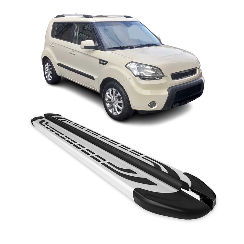 Trittbretter Seitenschweller Seitenbretter für Kia Soul 2008-2014 Aluminium Grau