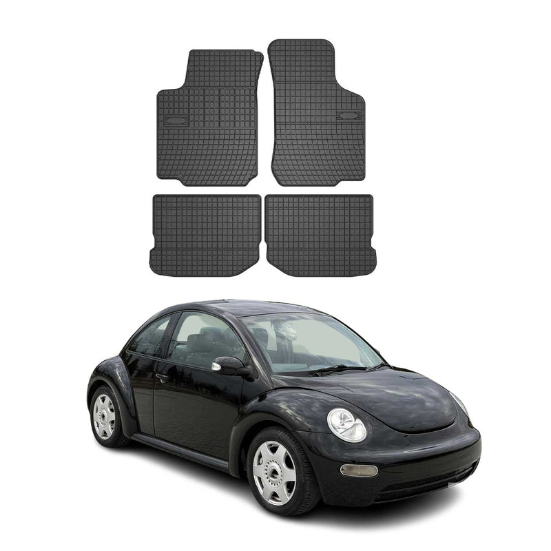 OMAC Gummi Fußmatten für VW New Beetle 1997-2010 Automatten Gummi TPE Schwarz 4x