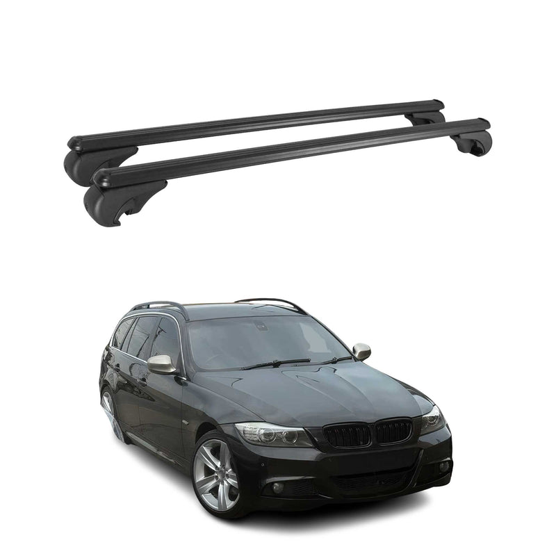 Dachträger Grundtäger für BMW 3er E91 Touring 2004-2012 75kg Alu Schwarz 2 tlg