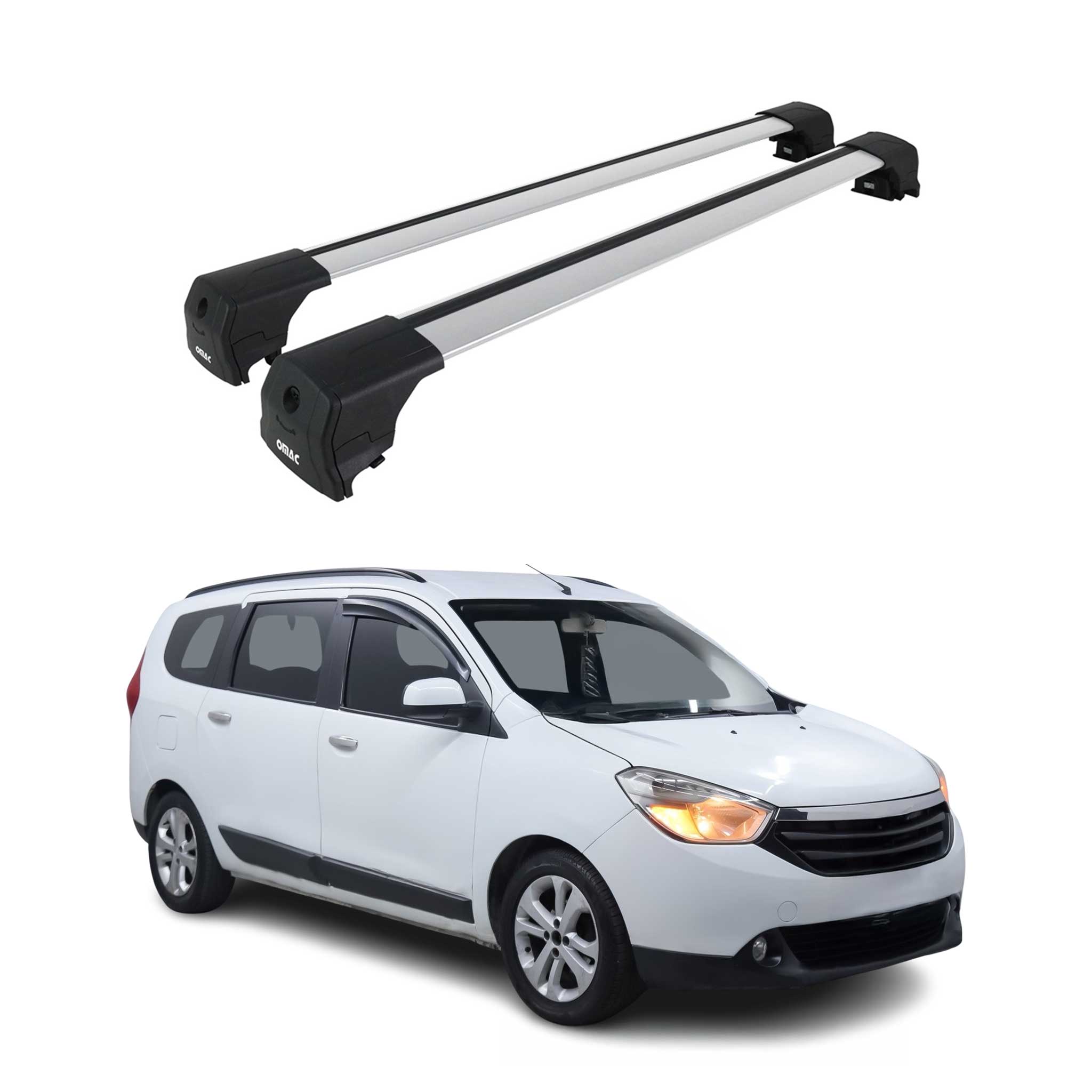 Dachträger Grundtäger für Dacia Lodgy MPV 2012-2024 75kg Aluminium Silber 2 tlg