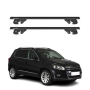 Dachträger Grundtäger für VW Tiguan I 2007-2011 Pre-FL Alu 90kg TÜV Schwarz 2tlg