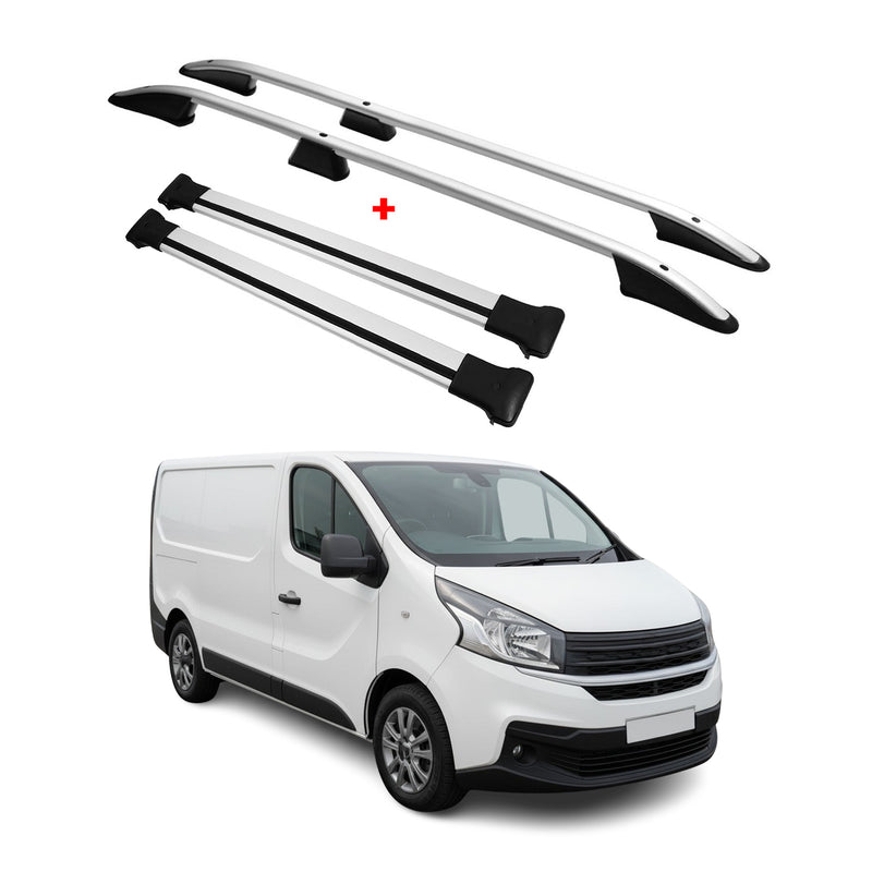 Dachreling + Dachträger SET für Fiat Talento 2016-2024 L1 Kurzer Silber 4tlg