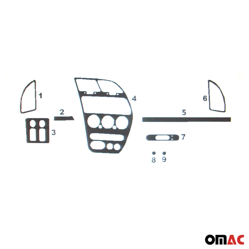 Innenraum Dekor Cockpit für Peugeot 306 1997-2006 Aluminium Optik 11tlg