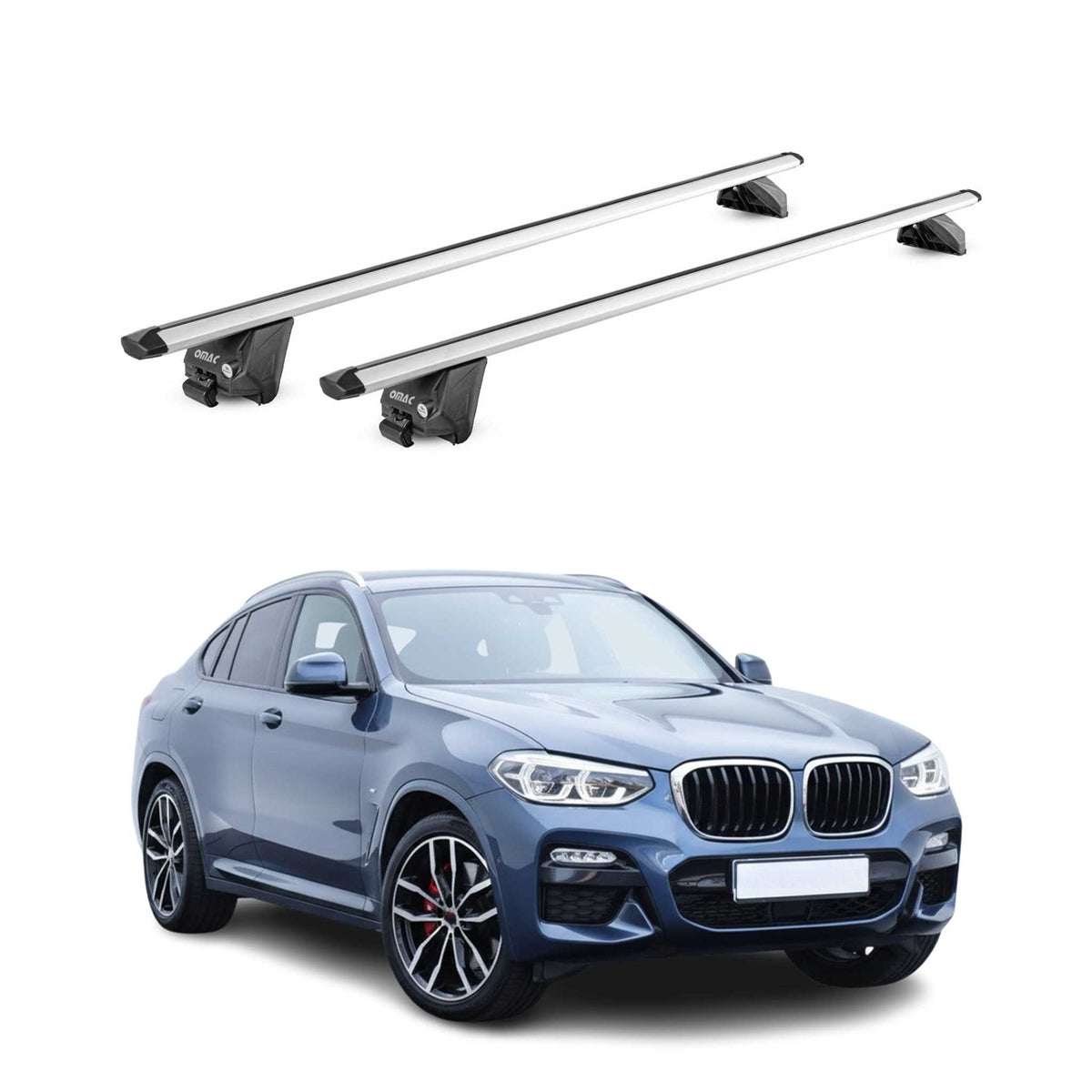 Dachträger Grundtäger für BMW X4 G02 2018-2025 100kg Aluminium Silber 2tlg ABE