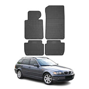 OMAC Gummi Fußmatten für BMW 3er Limo Touring E46 1998-2005 Automatte Schwarz 4x
