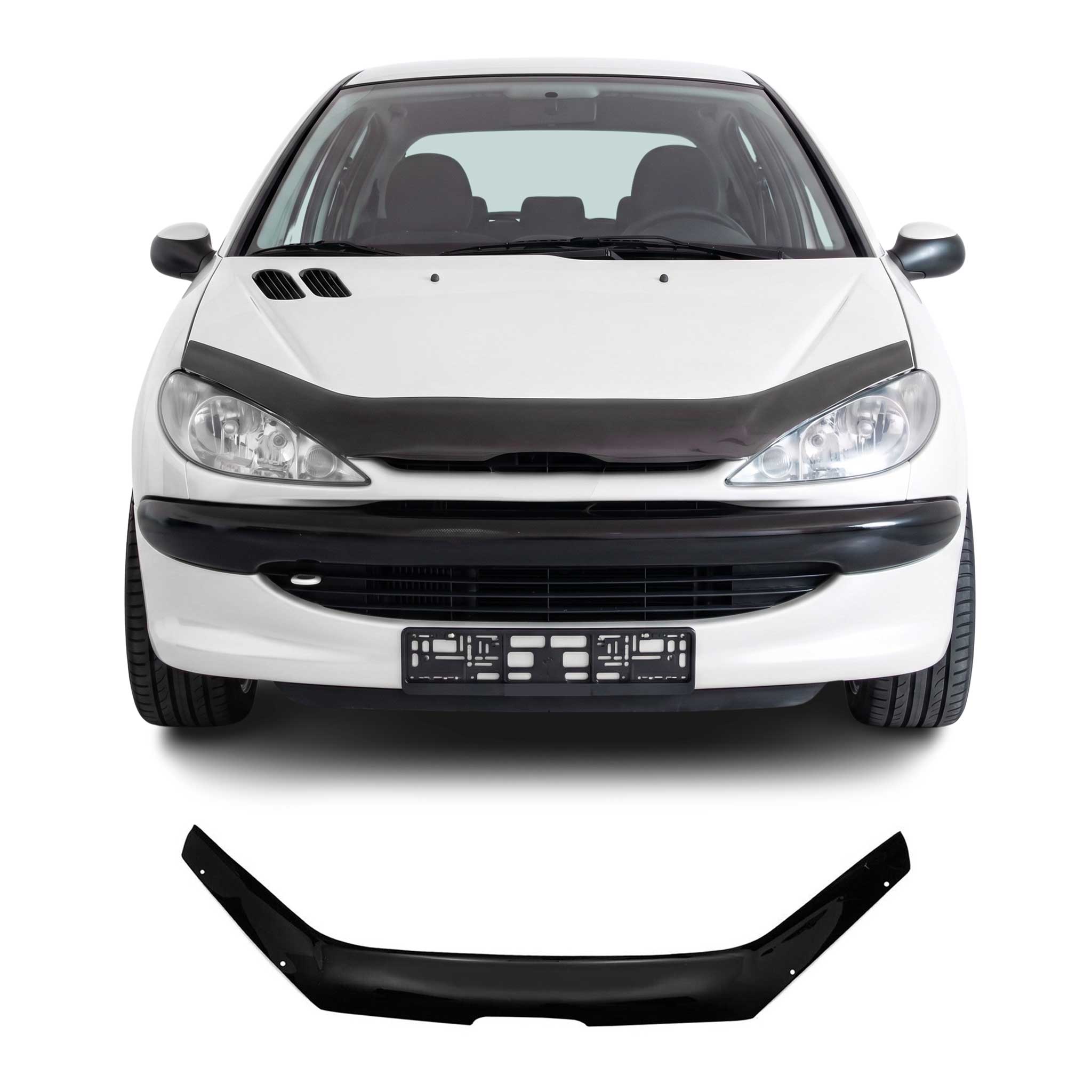 Motorhaube Deflektor Insekten Steinschlagschutz für Peugeot 206 1998-2012 Dunkel