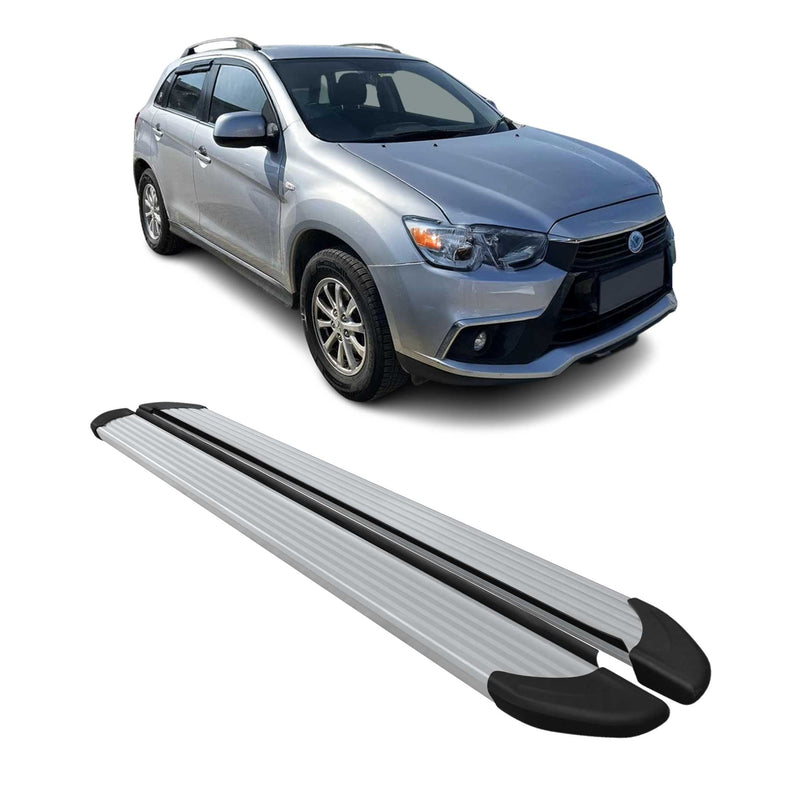 Trittbretter Seitenschweller für Mitsubishi ASX 2010-2022 Aluminium Silber 2 tlg