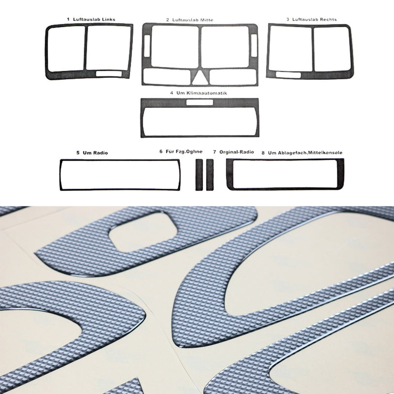 Innenraum Dekor Cockpit für Audi A2 8Z0 2000-2005 Carbon Optik 8tlg