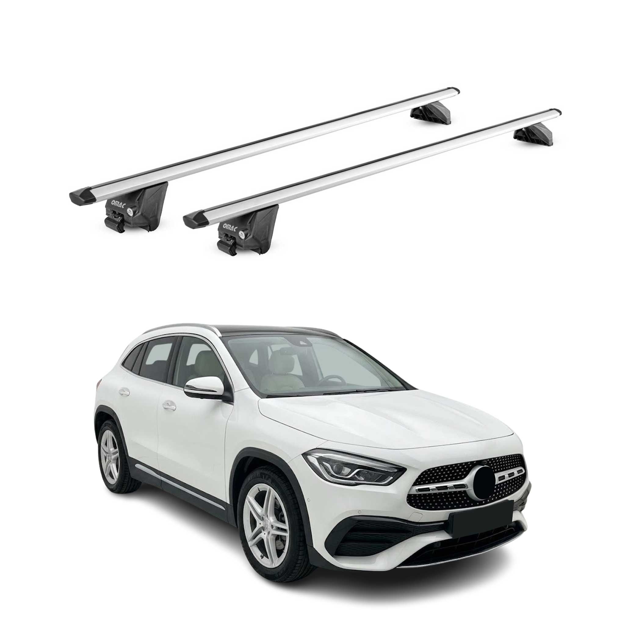 Dachträger für Mercedes GLA H247 2020-2026 100kg Aluminium Silber 2x ABE