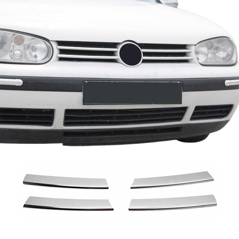 Kühlergrill Leisten Grillleisten für VW Golf 1997-2003 Edelstahl Silber 4tlg
