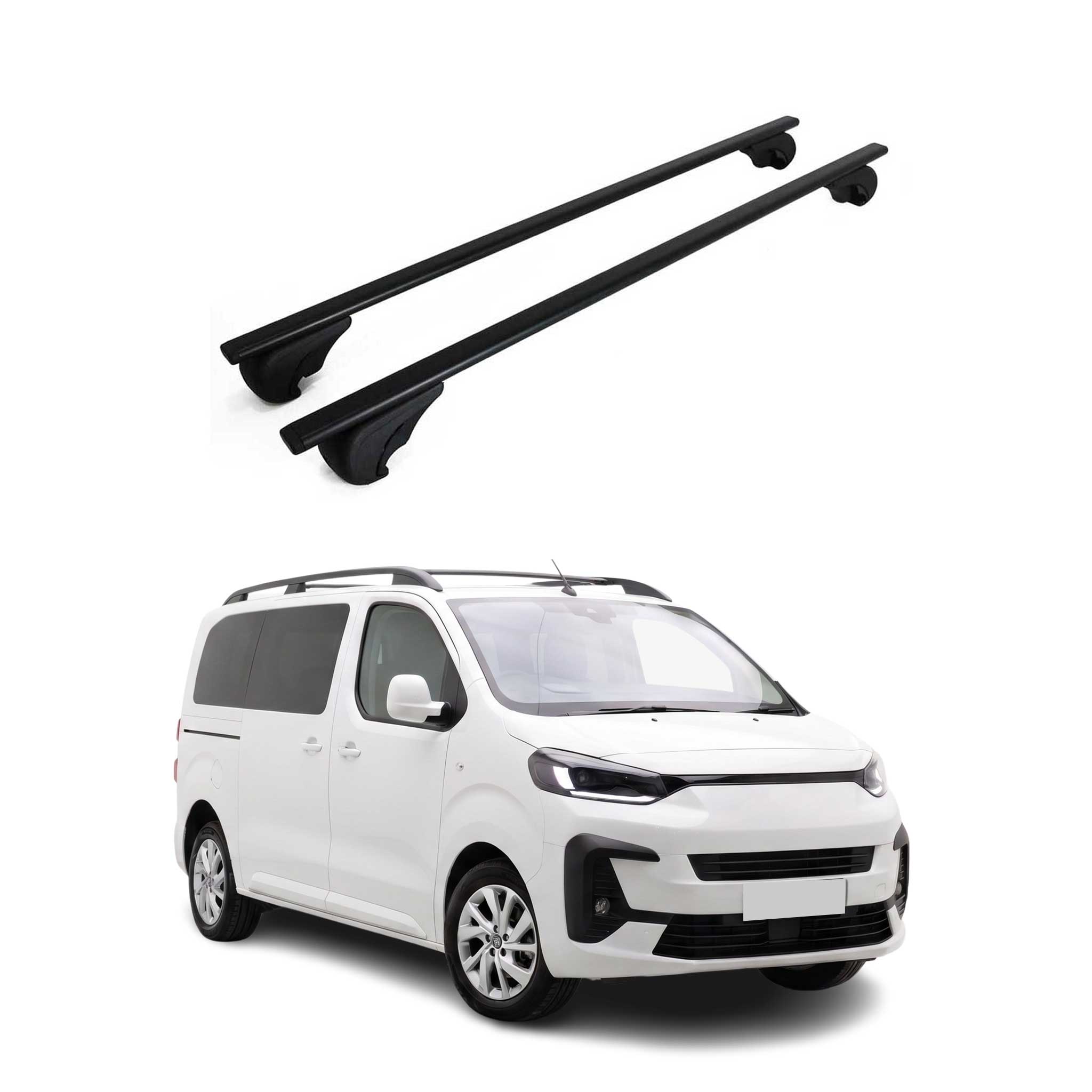 Dachträger Grundträger für Fiat Scudo 2022-2026 Metall Schwarz 2tlg