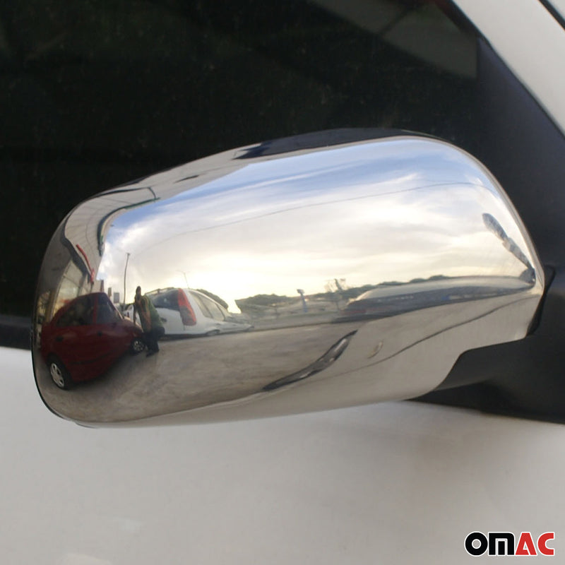 Spiegelkappen Spiegelabdeckung für Skoda Fabia 1999-2007 Edelstahl Silber 2tlg