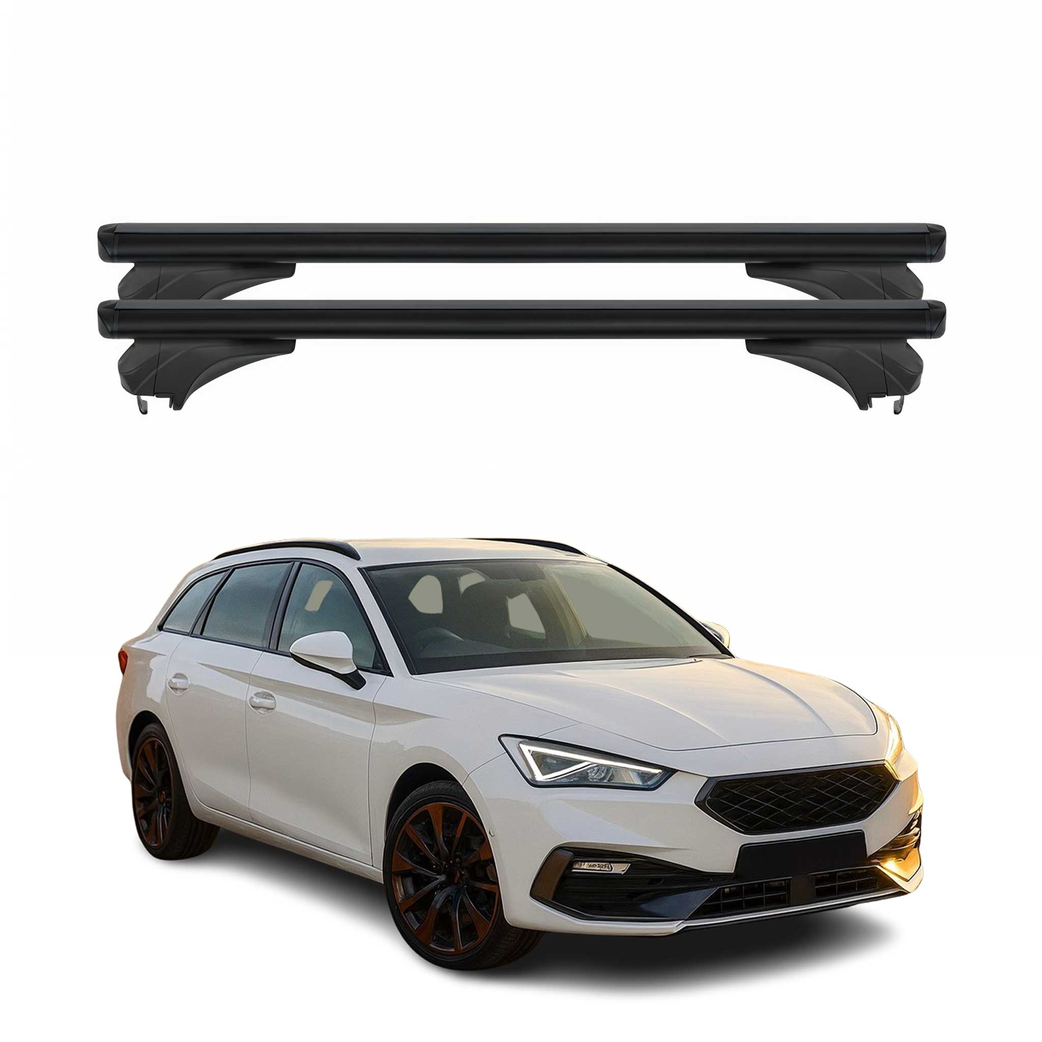 Menabo Dachträger für Cupra Leon mk4 Sporturer 2020-2026 Aluminium Schwarz 2 tlg