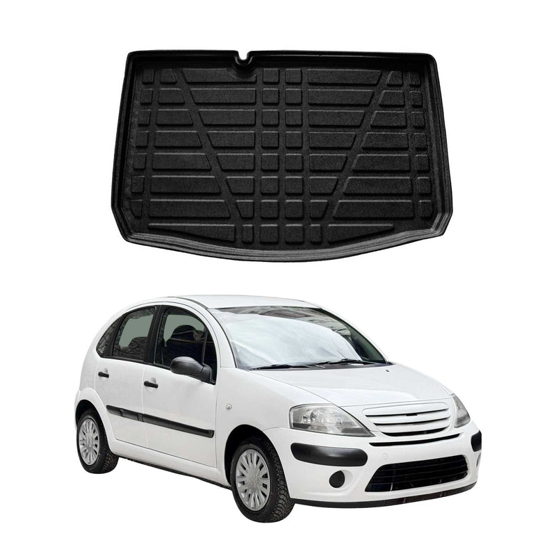 Kofferraumwanne Laderaumwanne für Citroen C3 2002-2009 5tür Gummi TPE Schwarz