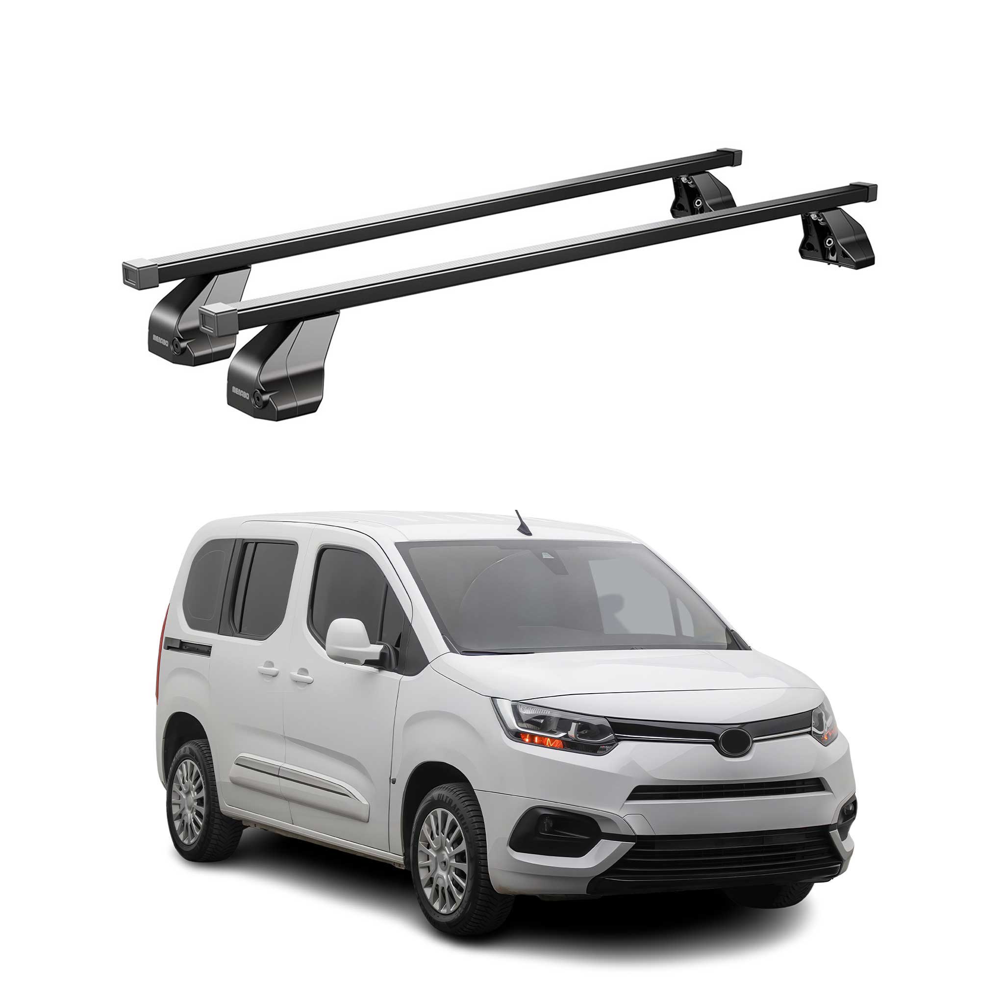 Menabo Dachträger Grundtäger für Toyota Proace City 2019-2026 75kg Stahl Schwarz
