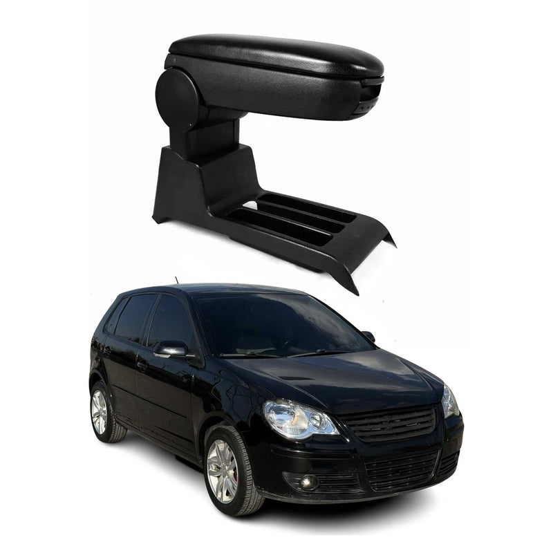 Mittelarmlehne Armlehne Mittelkonsole für VW Polo 2001-2009 PU-Leder ABS Schwarz