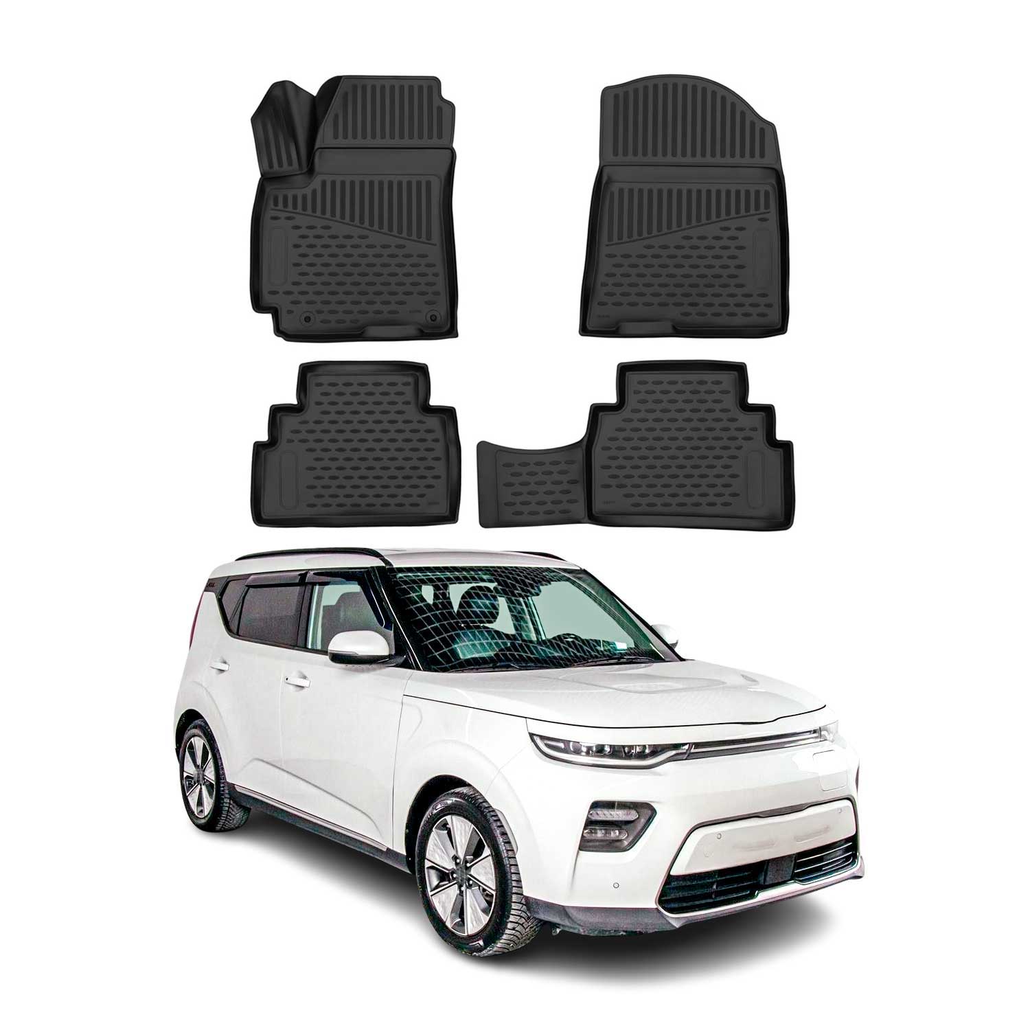 OMAC Gummimatten Fußmatten für Kia Soul 2020-2026 TPE Automatten Schwarz 4x