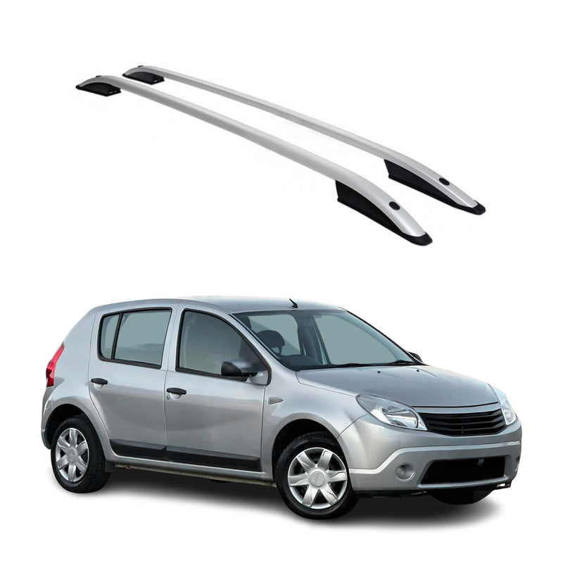 Dachreling Relingträger Alu für Dacia Sandero Stepway 2007-2012 Alu Silber 2x