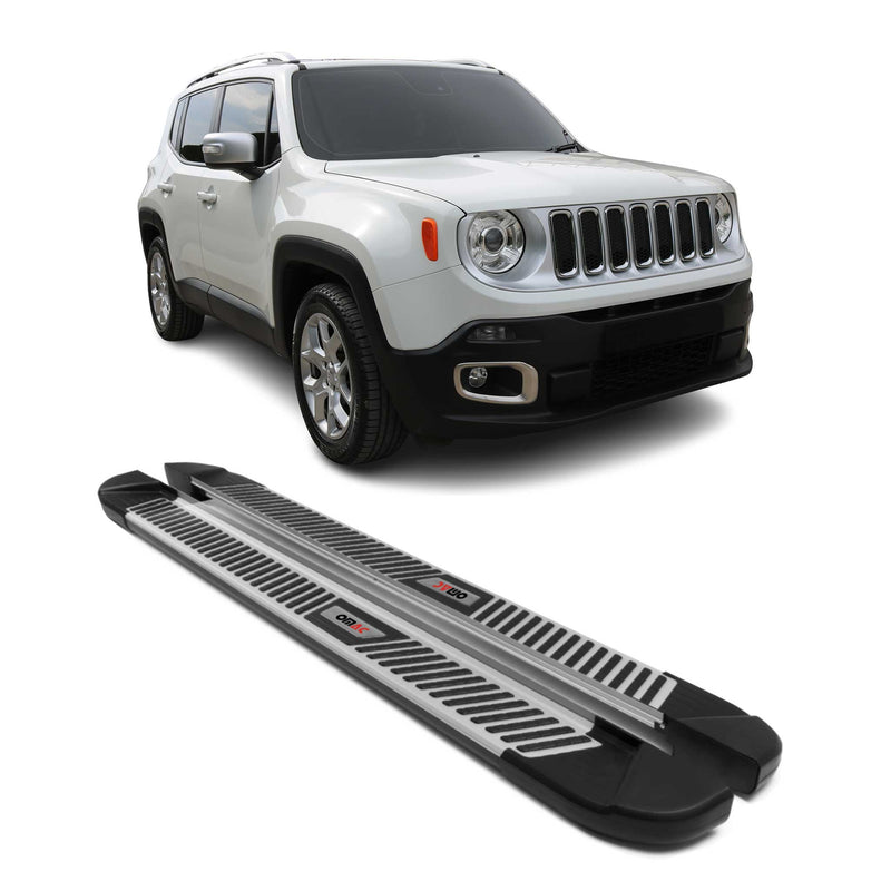 Trittbretter Seitenbretter Seitenschweller für Jeep Renegade 2014-24 Alu Schwarz