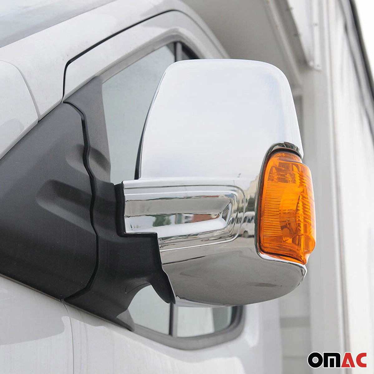 Spiegelkappen Spiegelabdeckung für Ford Transit 2015-2026 Chrom ABS Silber 2tlg