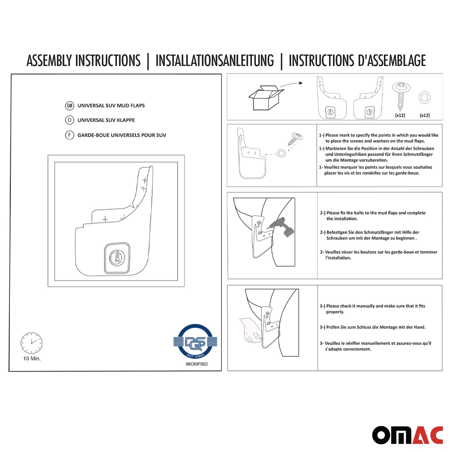Schmutzfänger Spritzschutz Kotflügel für Renault Kangoo 2008-2021 Kunststoff 4x