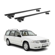 Dachträger Grundtäger für Volvo 960 Kombi 1990-1998 90kg Alu Schwarz 2 tlg ABE