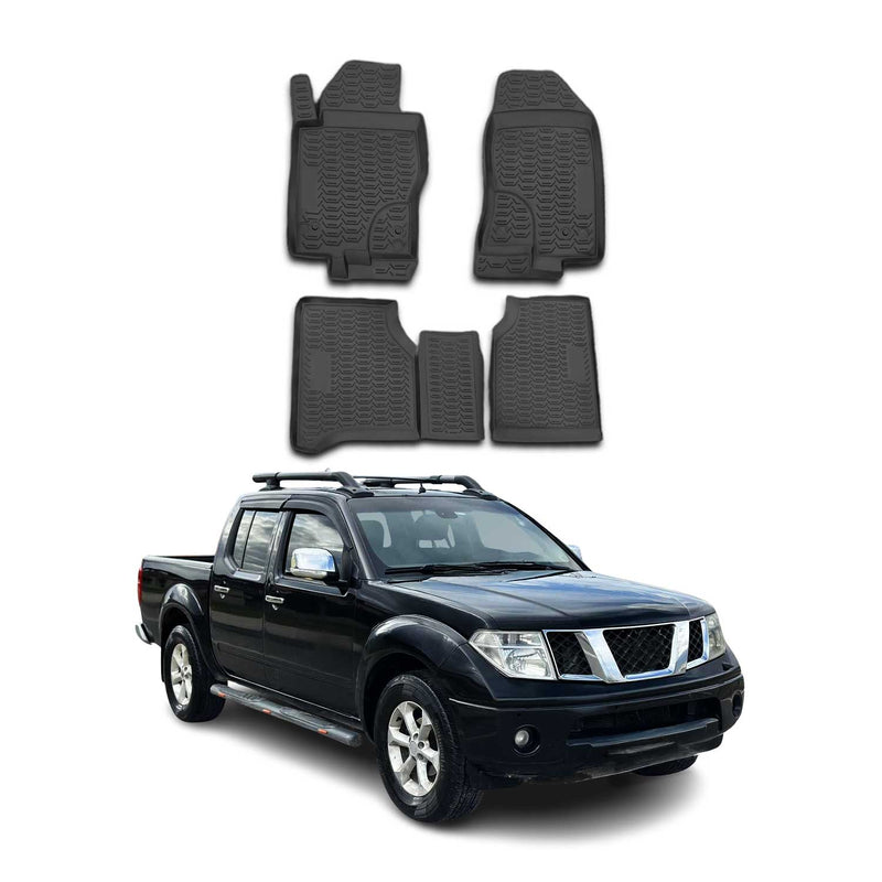 OMAC Gummimatten Fußmatten für Nissan Navara 2010-2015 TPE Automatten Schwarz 4x