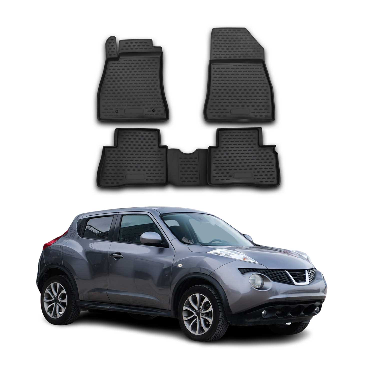 OMAC Gummimatten Fußmatten für Nissan Juke 2010-2019 TPE Automatten Schwarz 4x