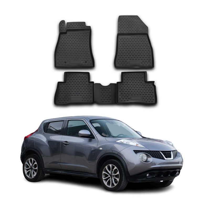 OMAC Gummimatten Fußmatten für Nissan Juke 2010-2019 TPE Automatten Schwarz 4x