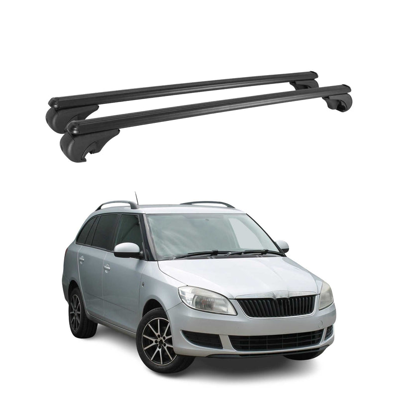 Dachträger für Skoda Fabia Combi 2007-2014 Gepäckträger Grundträger Alu Schwarz
