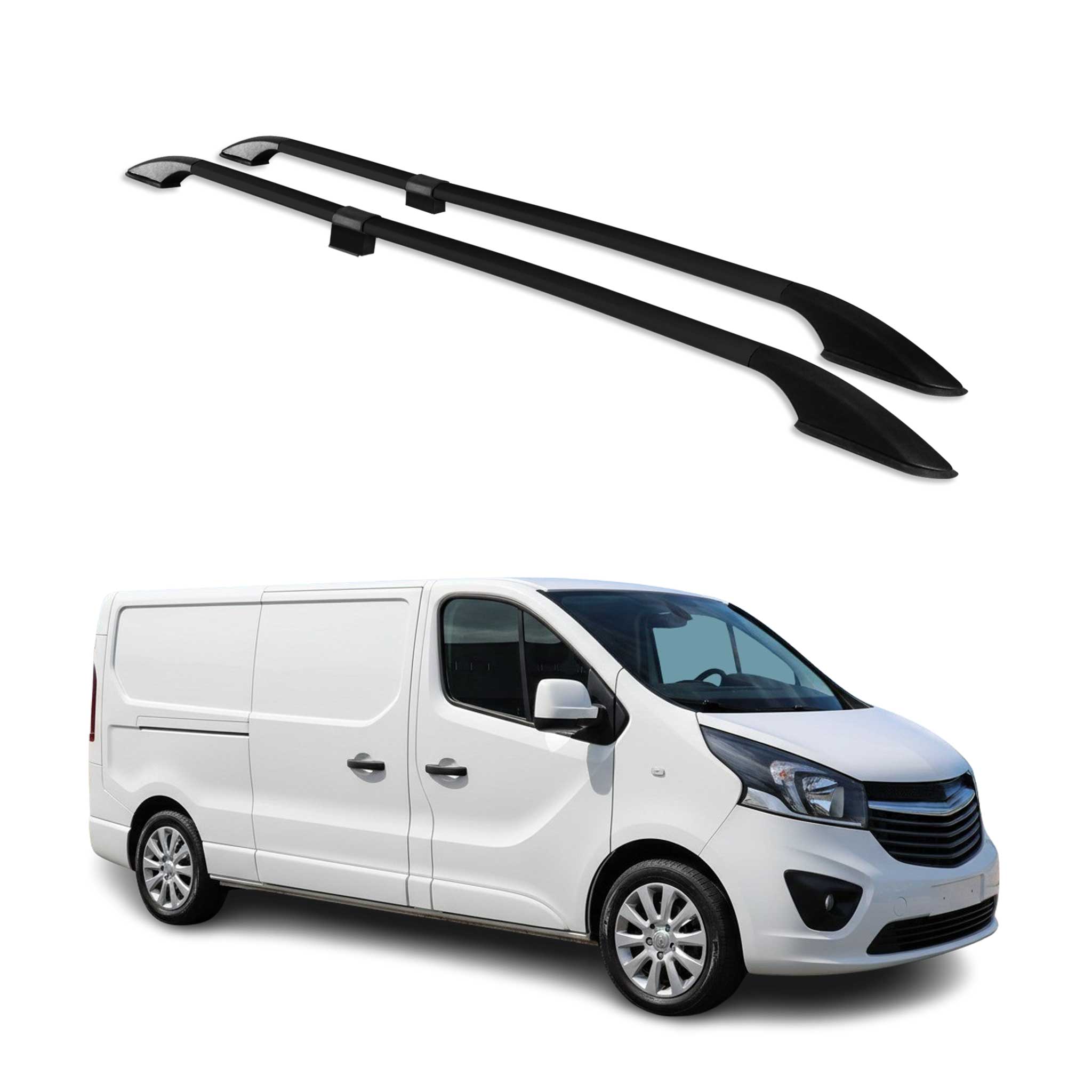 Dachreling Relingträger Alu für Opel Vivaro B 2014-2019 L2 LWB Langer Schwarz