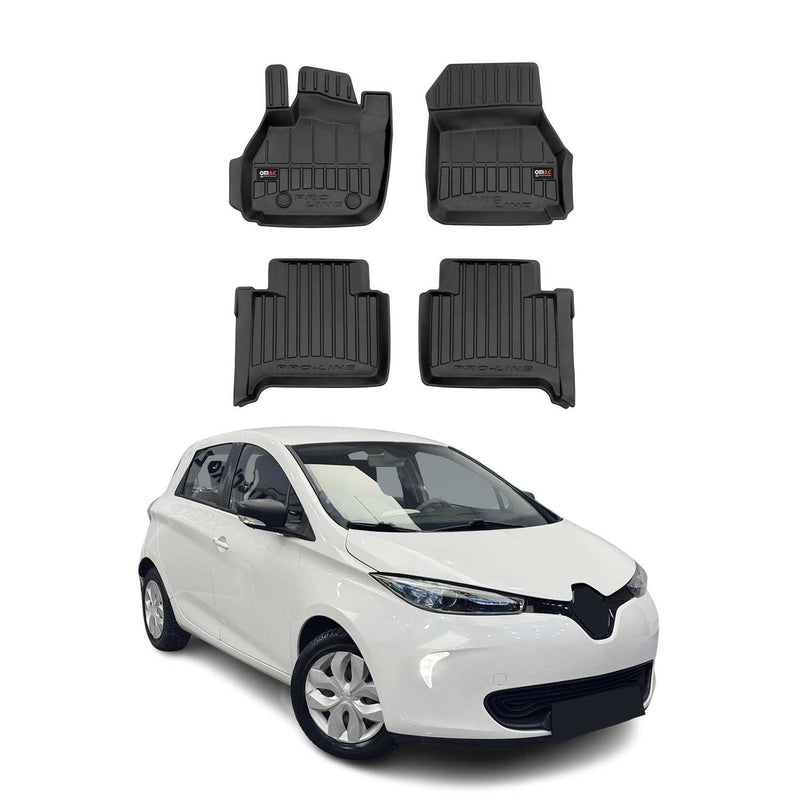 OMAC Gummi Fußmatten für Renault Zoe 2012-2025 Premium TPE Automatten Schwarz 4x