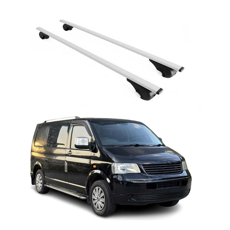 Dachträger Grundtäger für VW Transporter T5 2003-2015 75kg Metall Silber 2 tlg