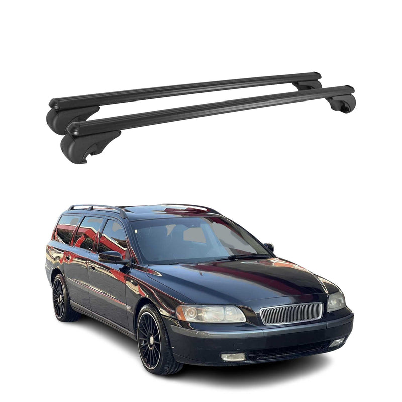 Dachträger für Volvo V70 XC70 2000-2007 Gepäckträger Grundträger Alu Schwarz 2x