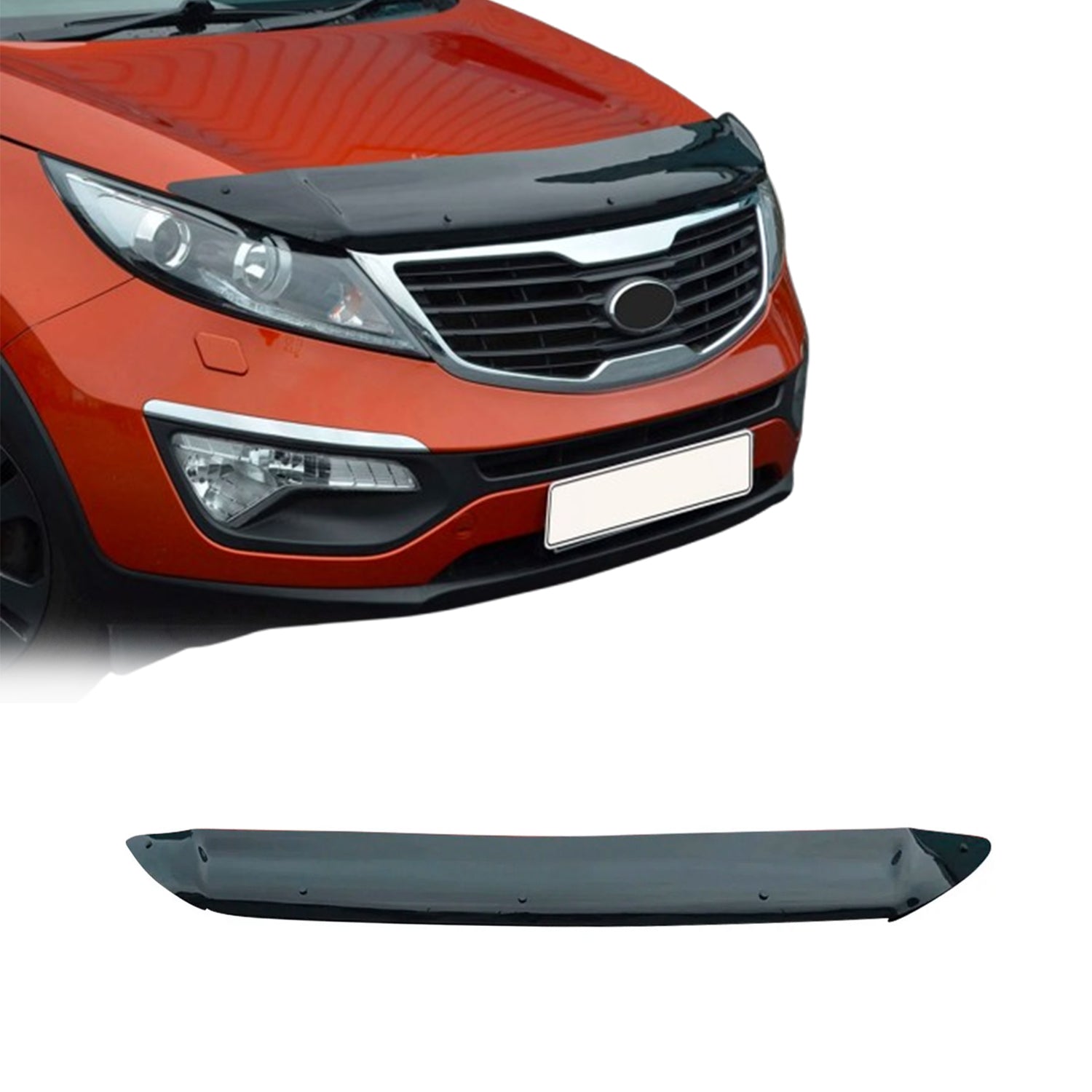 Motorhaube Deflektor Insektenschutz für Kia Sportage 3 2010-2015 Dunkel