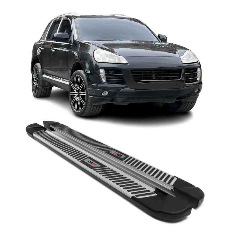 Trittbretter Seitenbretter Schweller für Porsche Cayenne 2003-2010 Alu Schwarz
